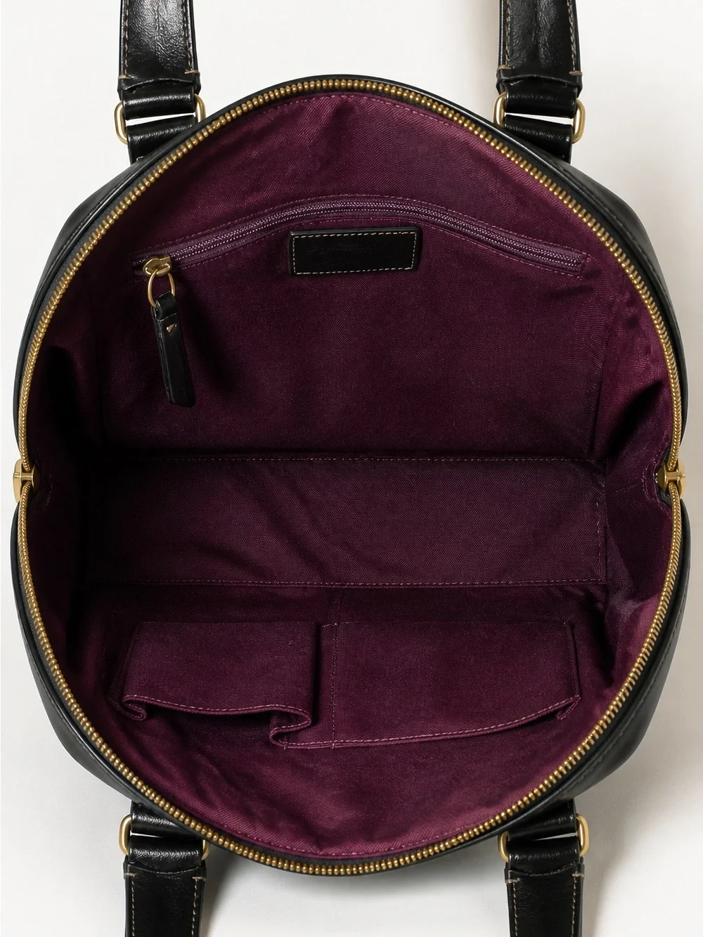 Coach Signature Canvas Satchel with Black Trim and Gold Hardware
